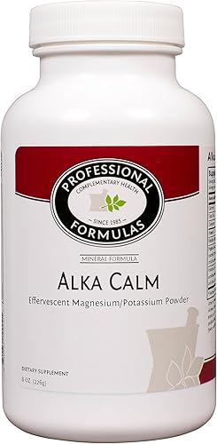 Professional Formulas Alka Calm - Suplemento de magnesio y potasio, mezcla de bebida en polvo, sin gluten, vegetariano e hipoalergénico, frambuesa y