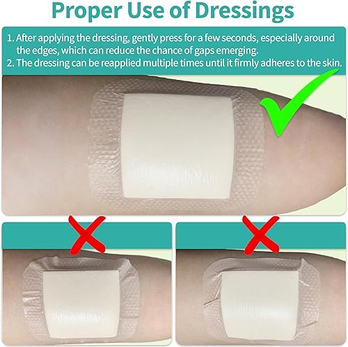 Miniatura 6 de Ourmed Apósito de espuma de silicona con adhesivo en el borde, vendaje de vendaje de heridas impermeable altamente absorbente para el cuidado de