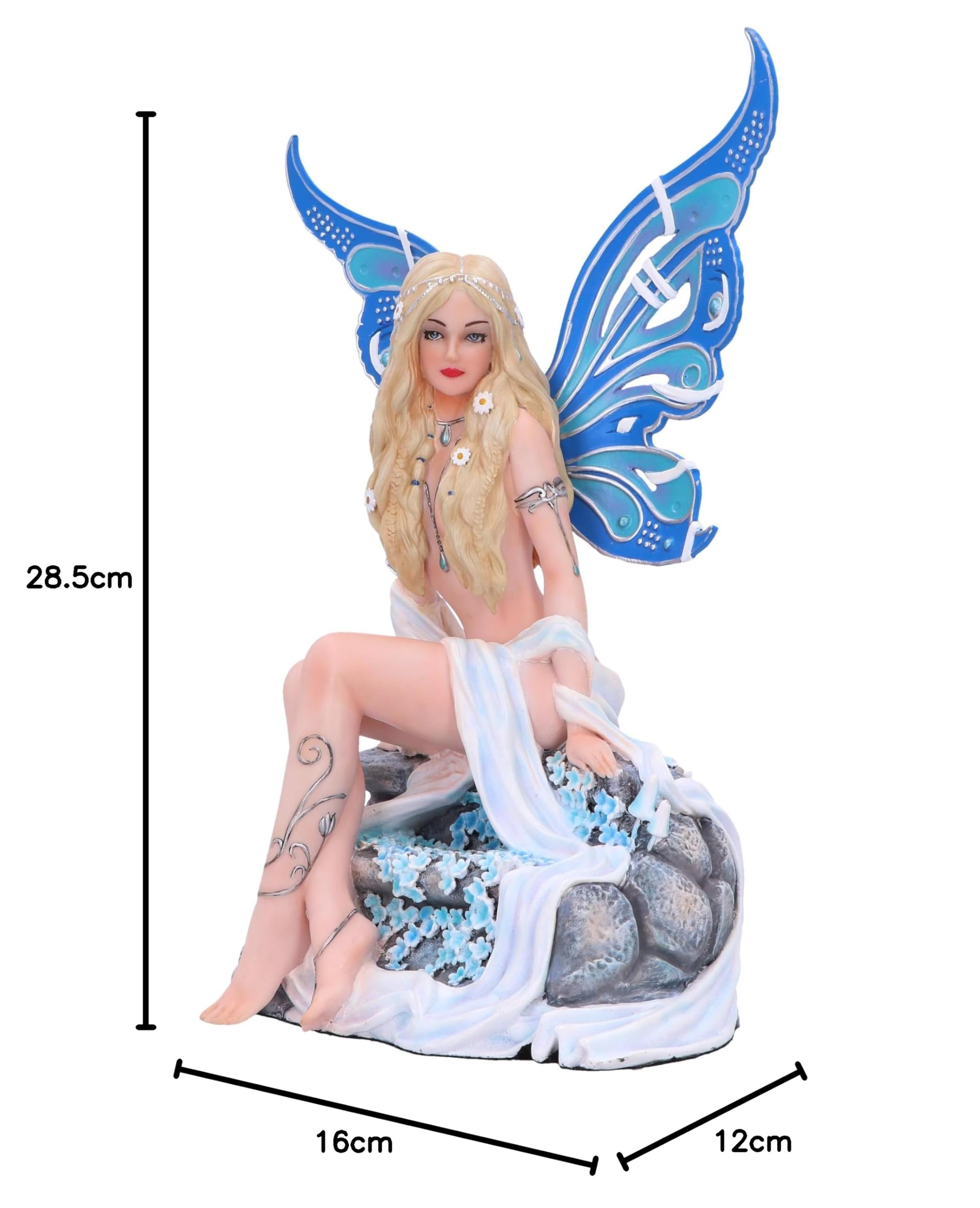 Nemesis Now Jewelled Fairy Sapphire 28,5 cm, grande, resina, blu, blu Jewelled Fairy Figurine, ali staccabili, fuso in resina finissima, sapientemente dipinto a mano