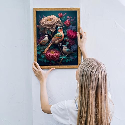 Miniatura 6 de MOGTAA Kits de pintura de diamantes coloridos para adultos, flores de taladro completo, kits de arte de diamantes para niños principiantes, kit de