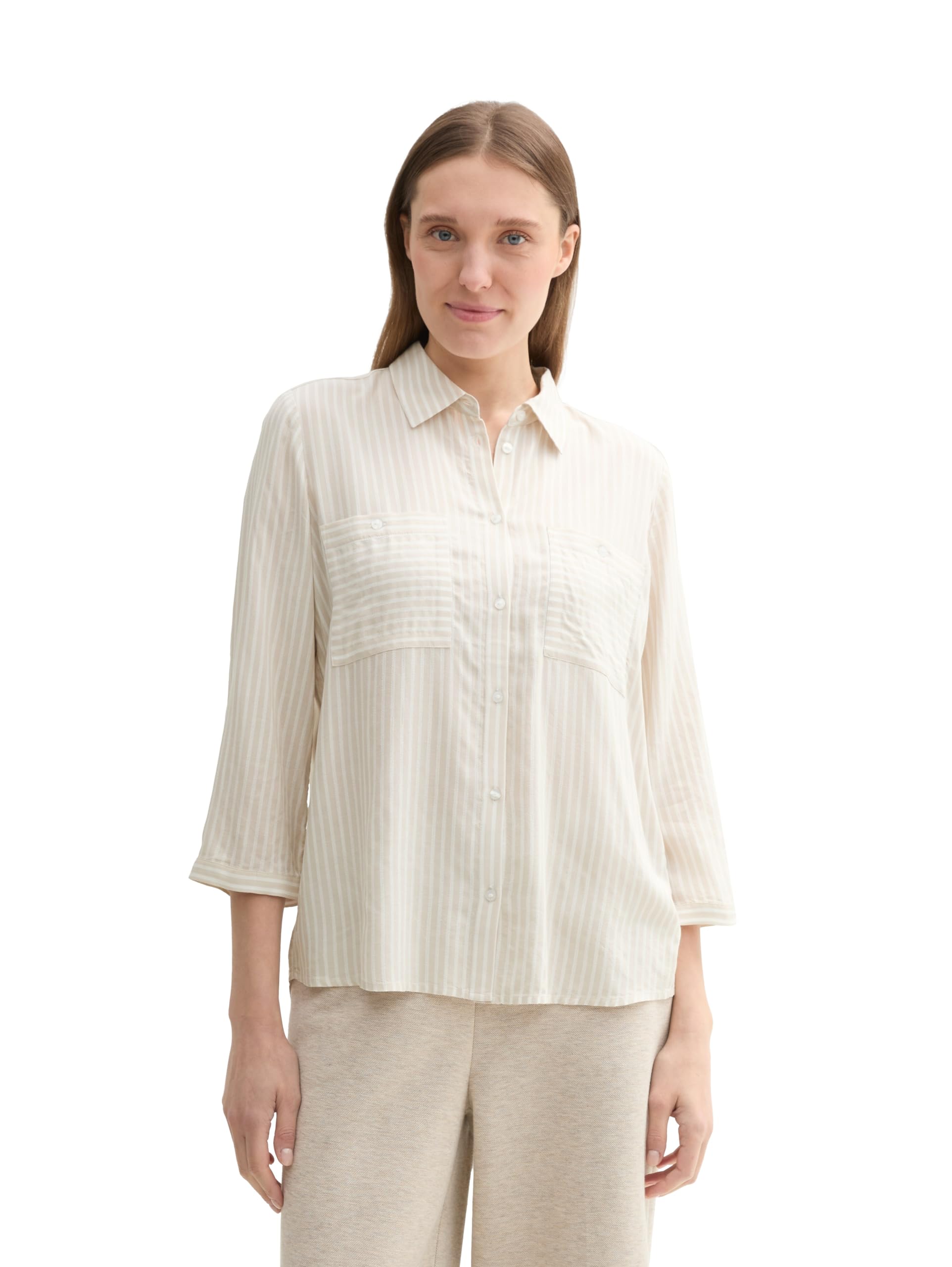 TOM TAILOR Damen Longstyle Bluse Streifen