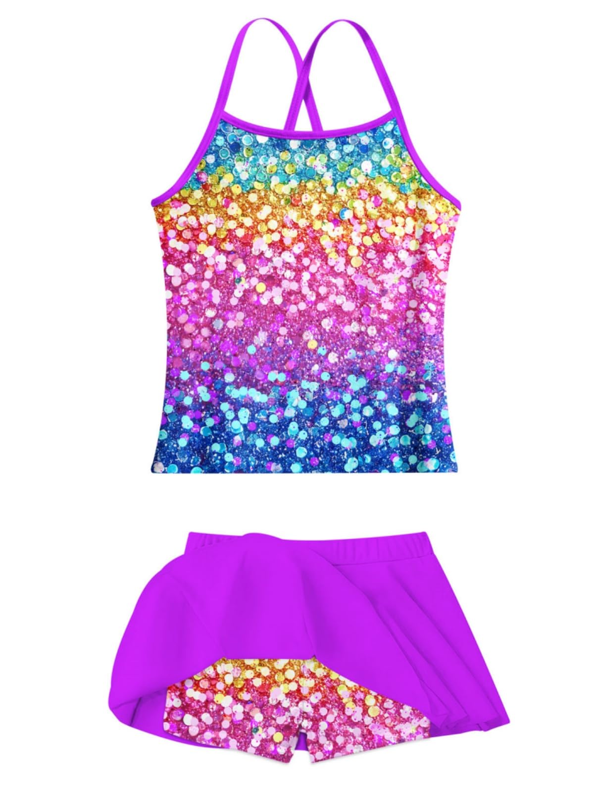 Girls Tankini Swimsuit Bathing Suits Summer Beach Swimwear Size 4-12