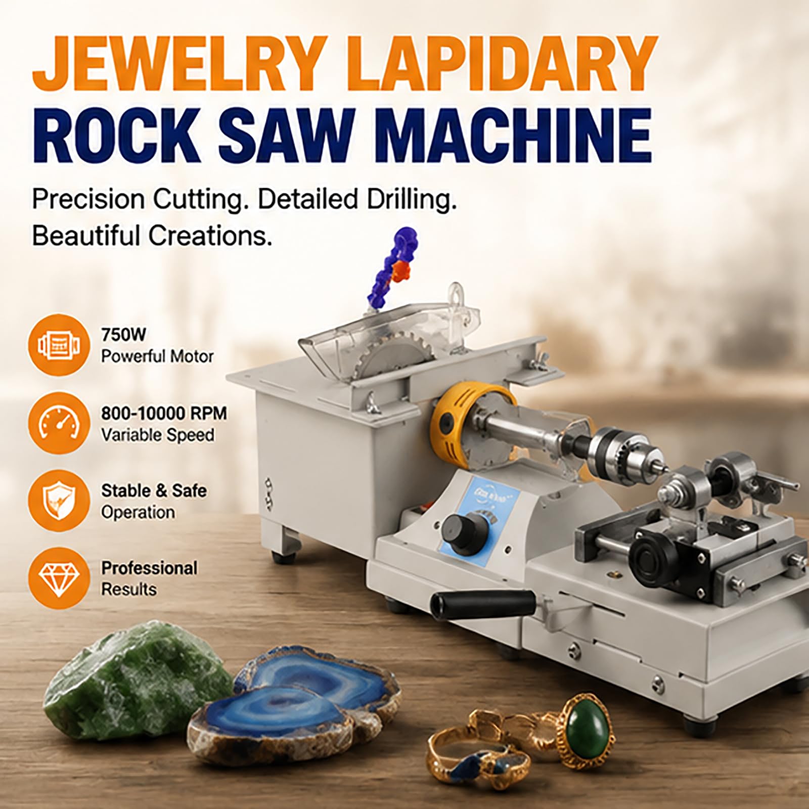 Mini machine à scier les pierres pour bijoux, découpe, meulage, polissage, perçage