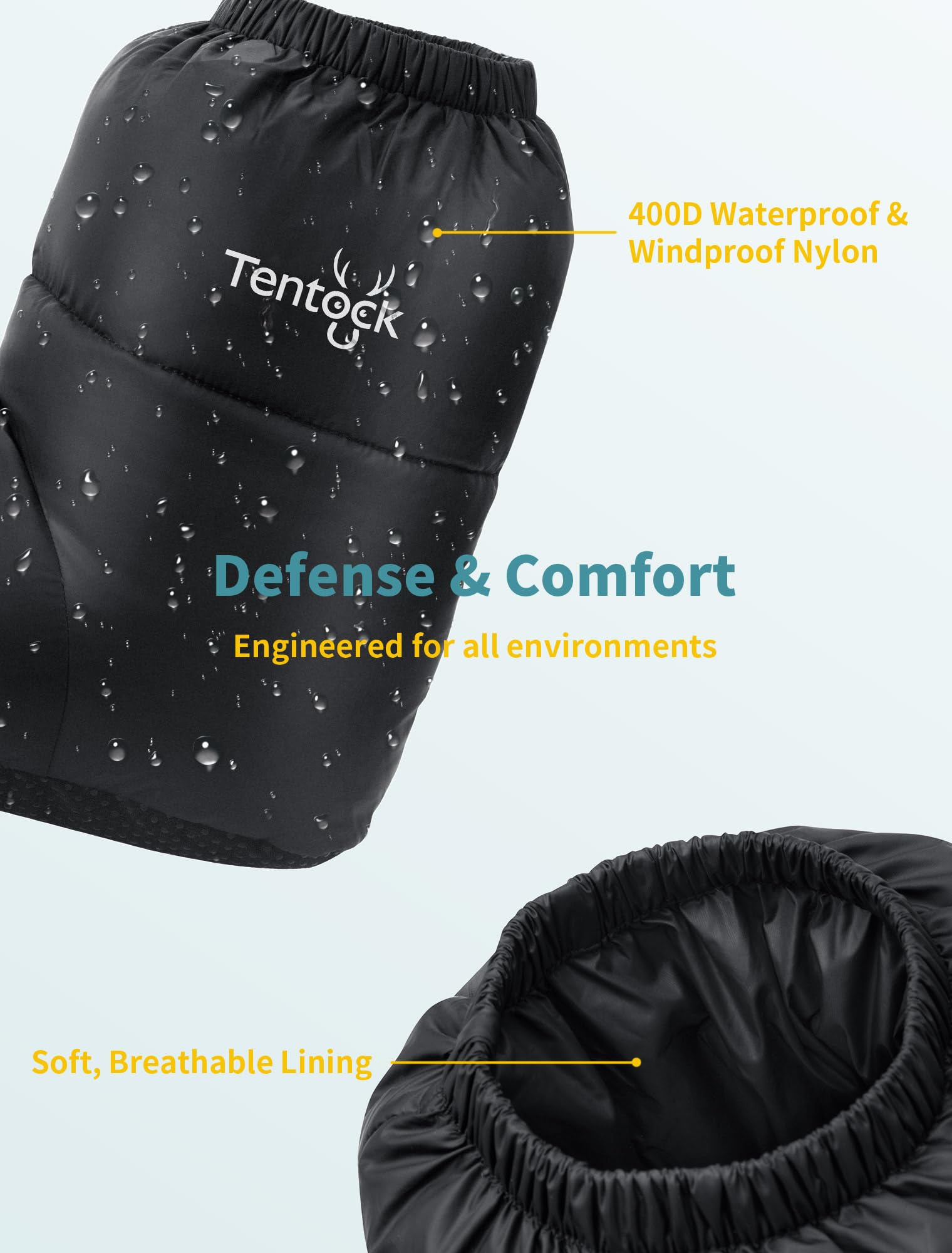 Tentock Chaussons en Duvet pour Le Camping d'hiver, Unisexe Chaussettes Thermiques d'oie Doux Imperméable Chauffe-Pieds Chaussons en Duvet pour Tente/Sac de Couchage/Maison