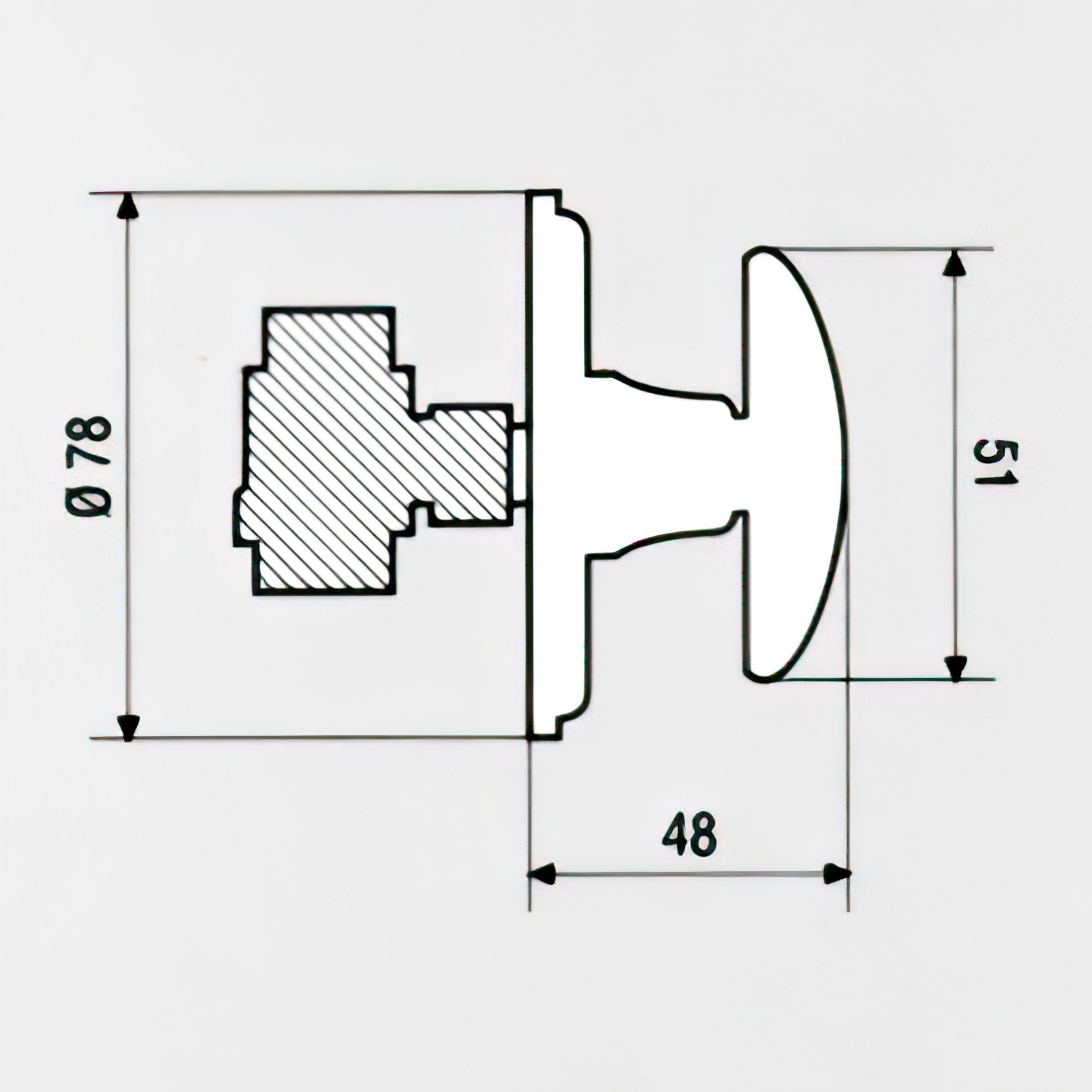 L'Artistica F.LLI PERINCIOLI | Grifo empotrado con tornillo casquillo FF 1/2" M, grifo de latón para fuentes de columna o pared, 51 x 48 mm