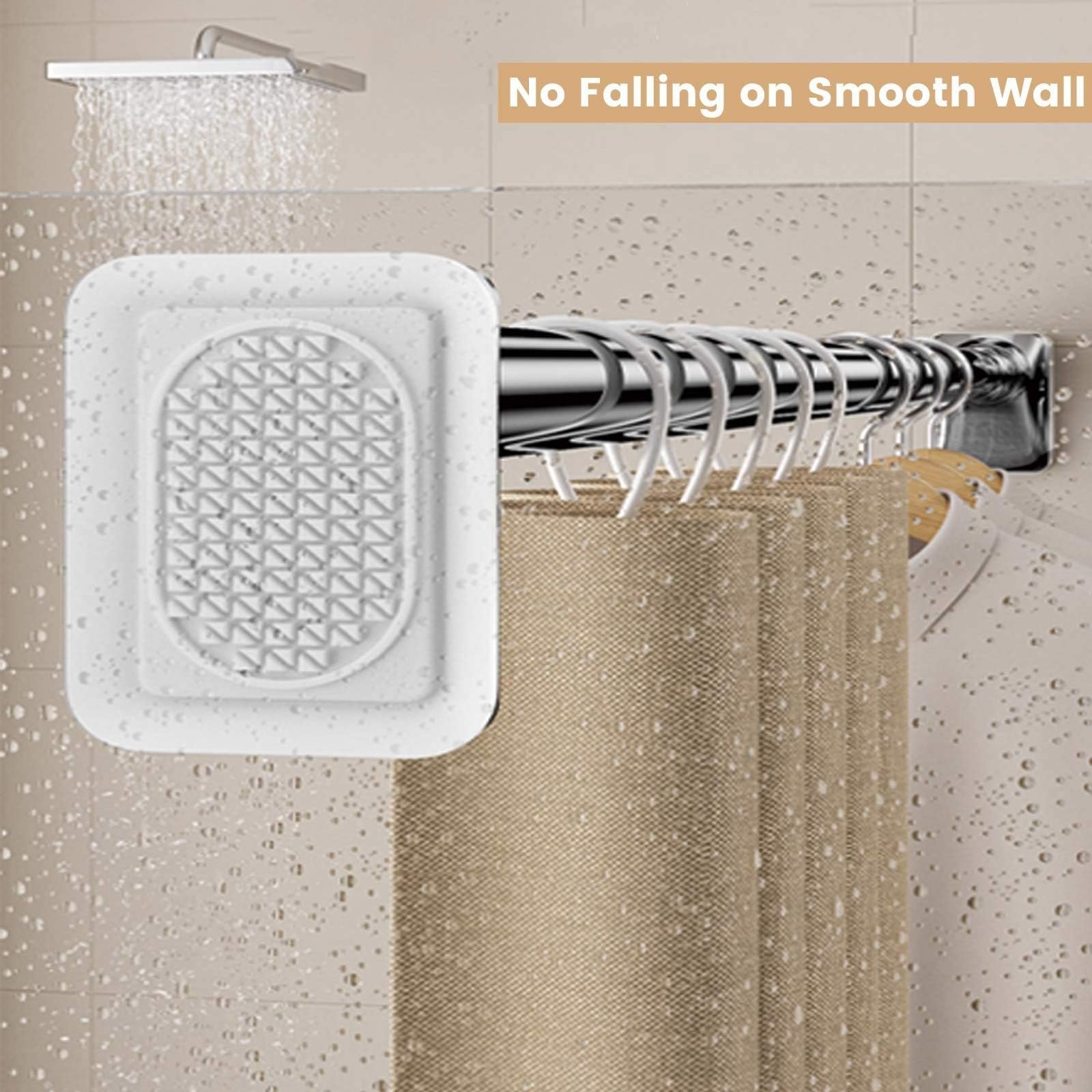 Asta per doccia resistente alla ruggine, senza trapano, regolabile, per bagno e cucina, perfetta per affittuari proprietari di case (grigio, 360450 cm)