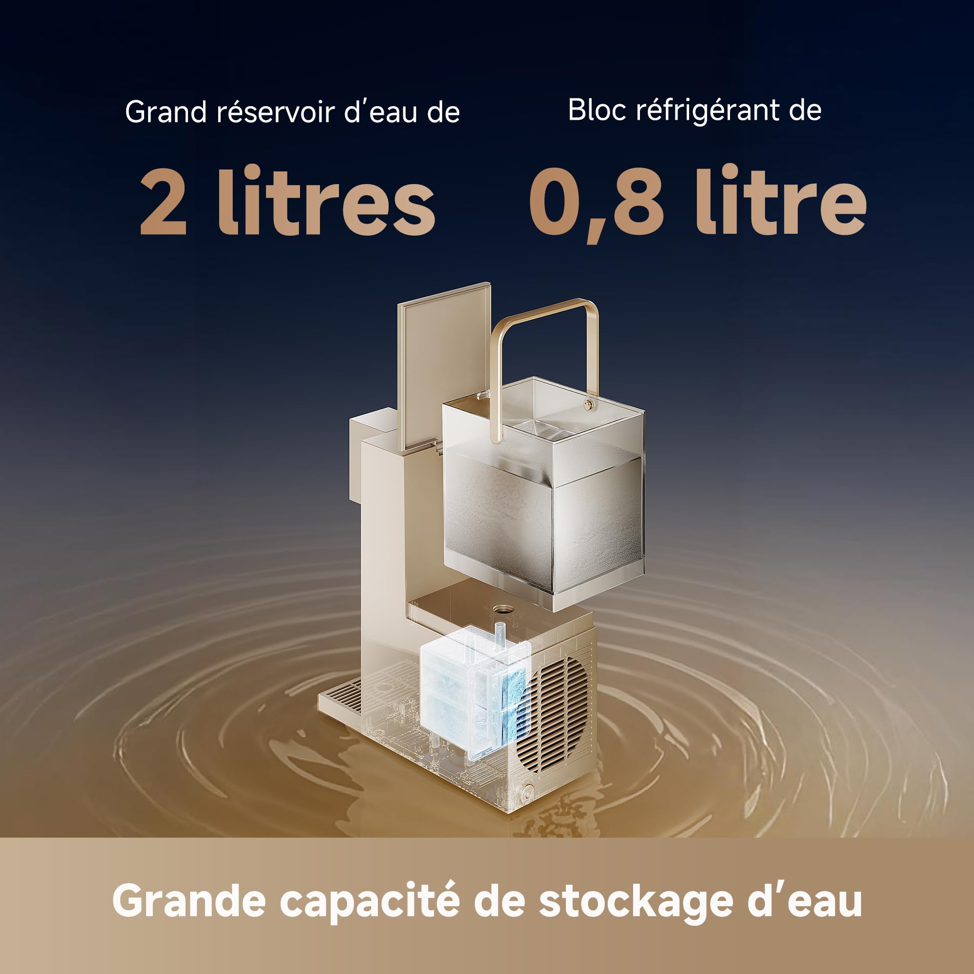 DREAME C10 Distributeur d’Eau Chaude et Froide instantanée de comptoir, Eau purifiée, température réglable, sans Installation, stérilisation UV, Filtration Multicouche, réservoir 2,7L