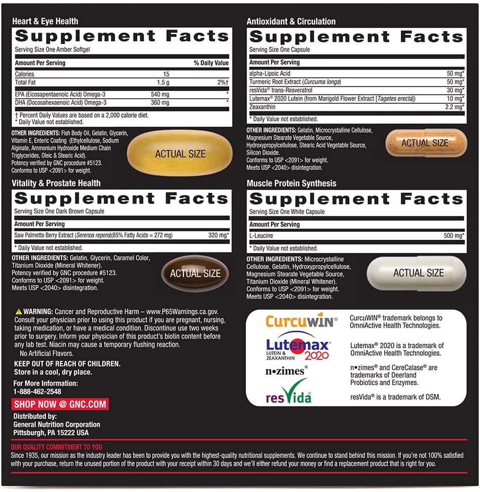 GNC Mega Men Whole Body VP Multi Vitamins, 30 Count