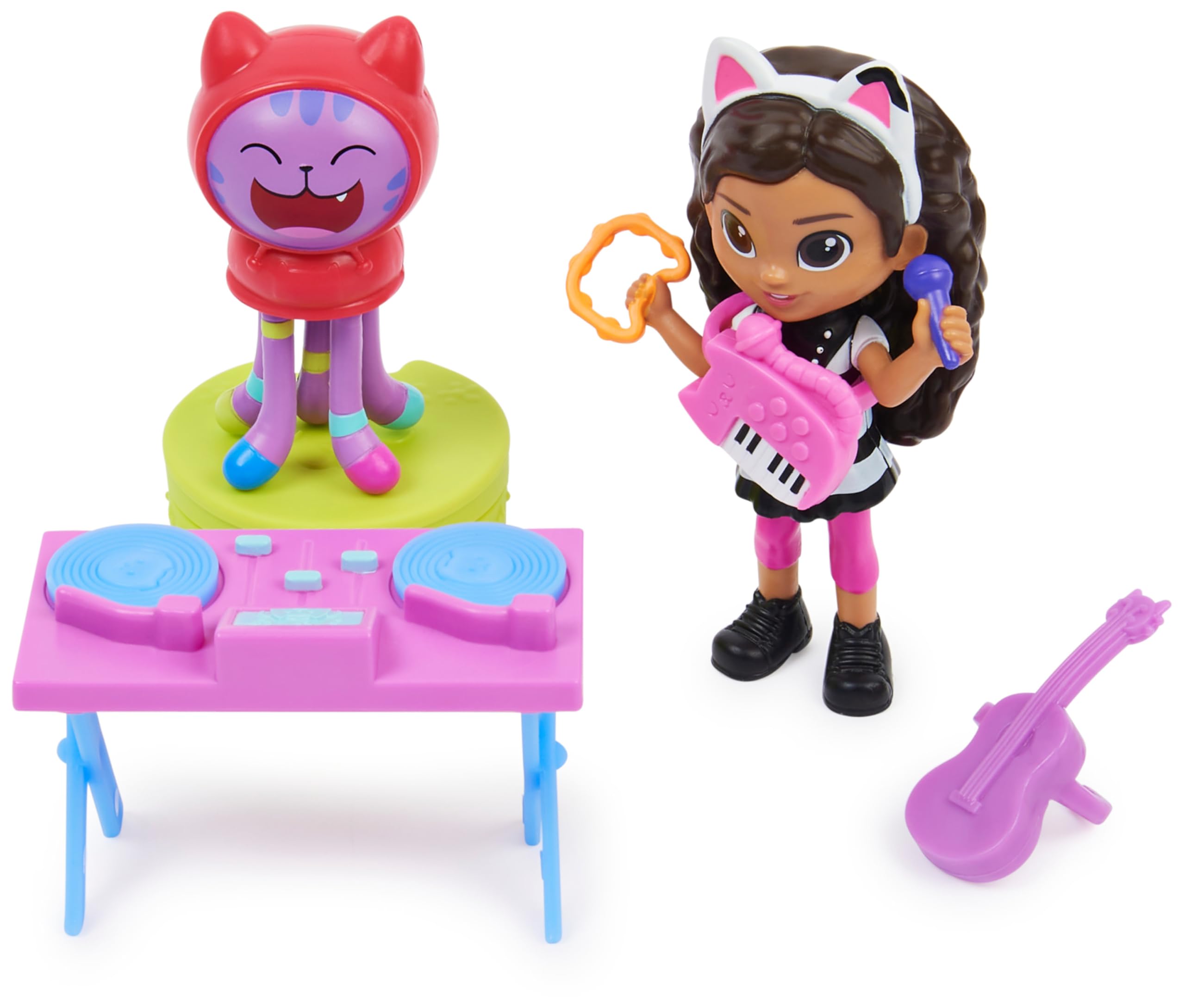 Gabby's Dollhouse, Mini set Karaoke, con Gabby e Dj Catnip, giochi per bambini dai 3 anni in su