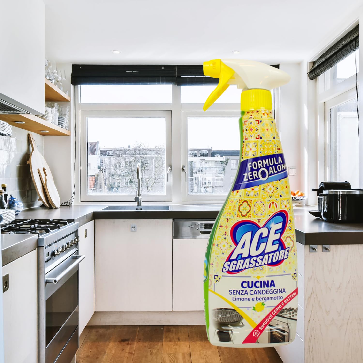 Sgrassatore Spray Cucina Senza Candeggina al Limone e Bergamotto – 500 ml – Variazioni 4/8/12 Pezzi (8)