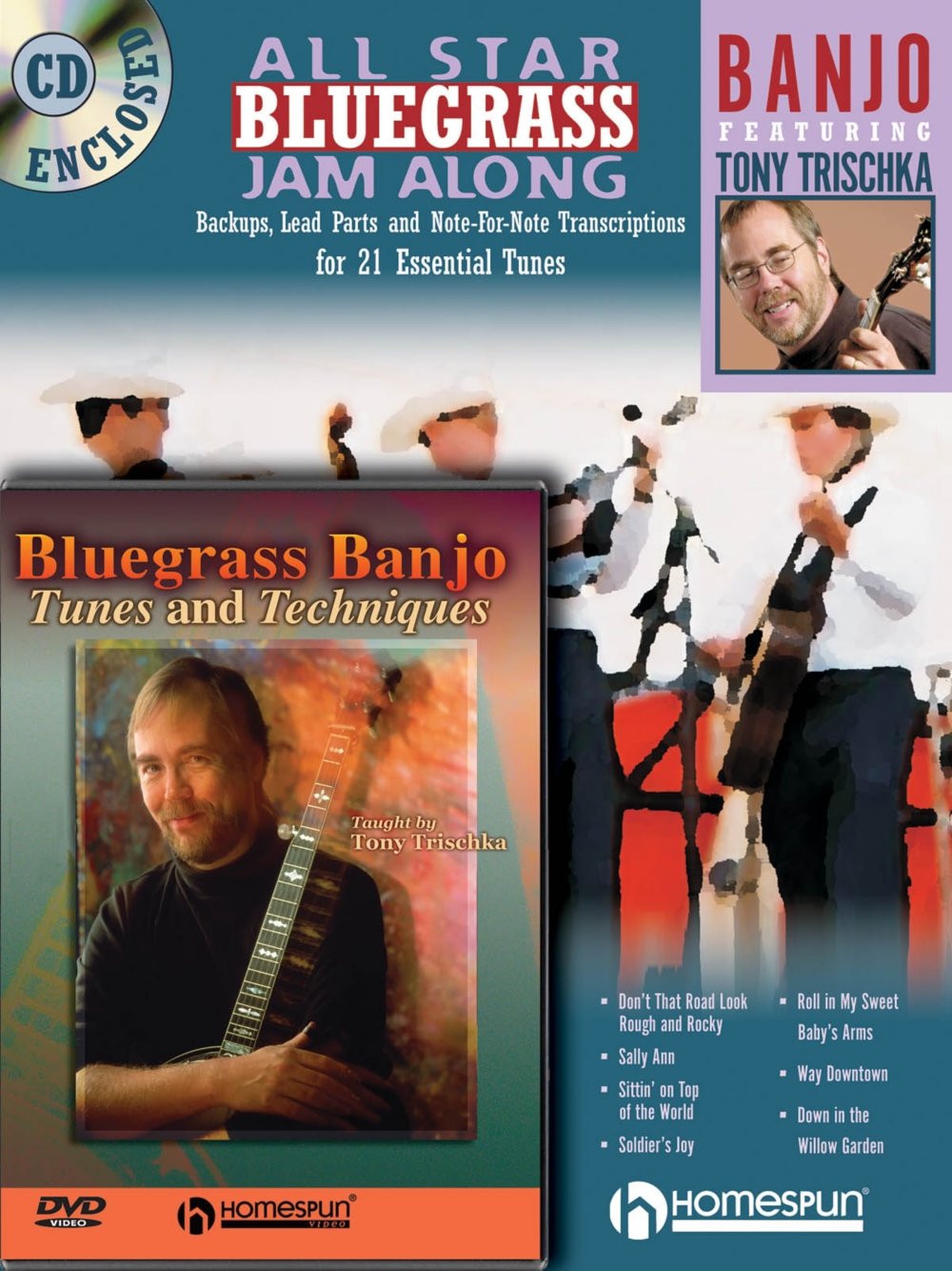 Amazon All Star Bluegrass Jam Along + Bluegrass Banjo Tunes and Techniques Trischka, Tony