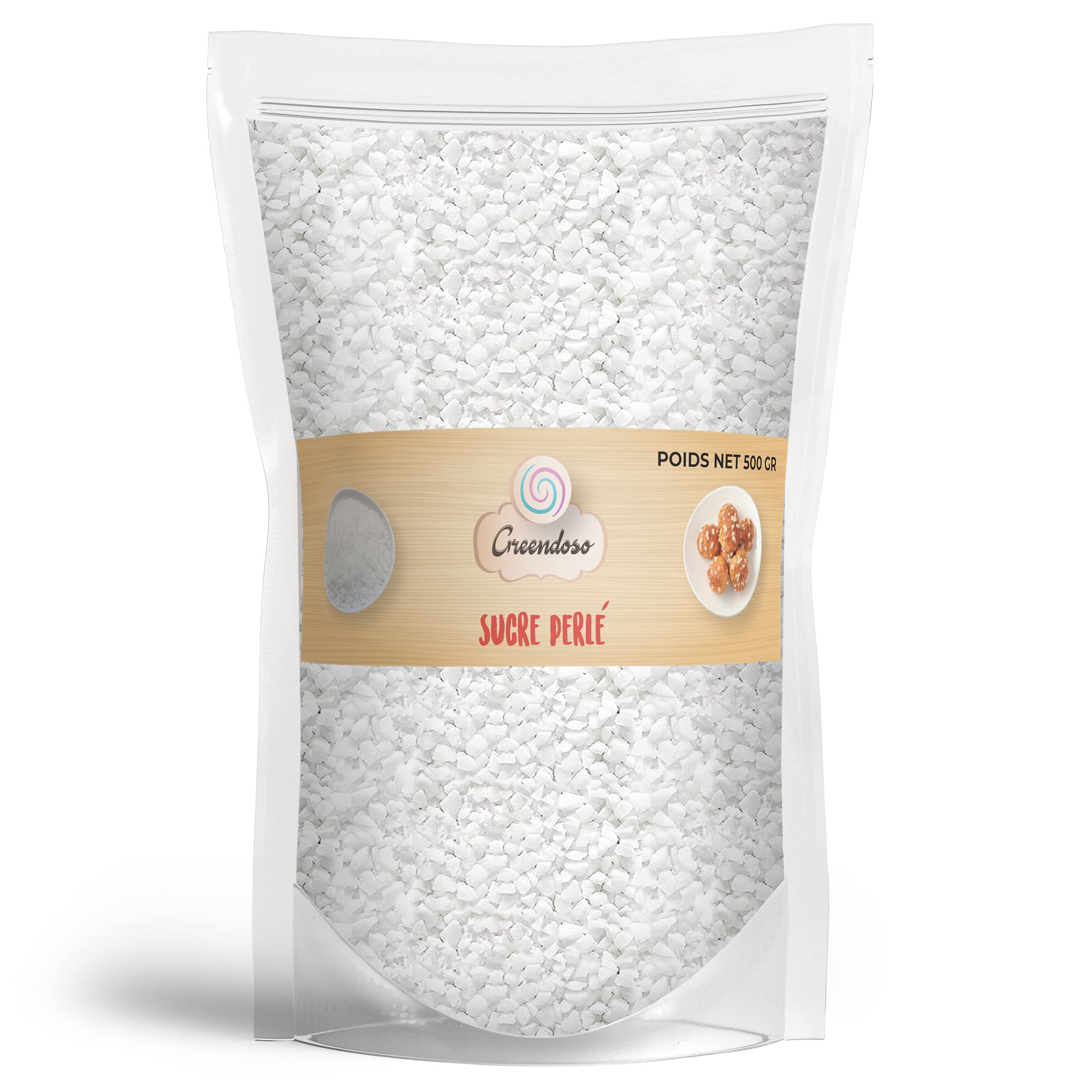 GREENDOSO® Azúcar Perlado 500 g para Hornear y Decoración de Dulces