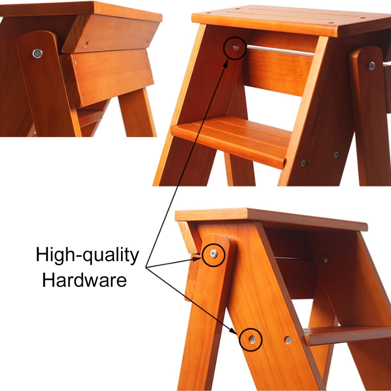 Taburete Plegable con Escalera 5 escalones sillas per Subir al hogar escaleras con Escalera Taburete y Estante Almacenamiento