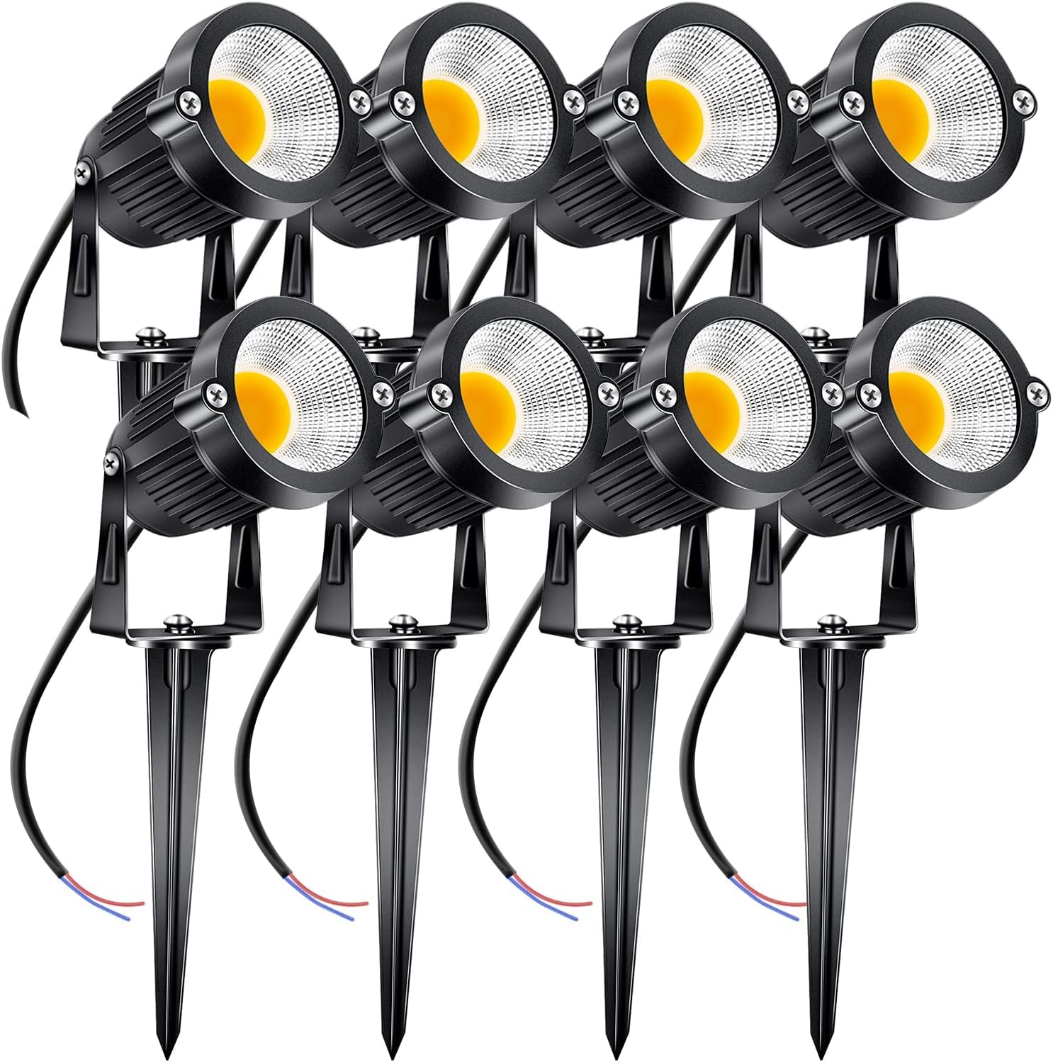 LED Spike Light Outdoor Led Landscape Lights 7W Waterproof Garden Pathway Tree Spotlight 3000K Warm White (8 Pcs Pack)