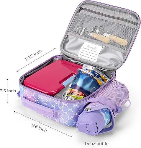 Miniatura 2 de Choco Mocha Lonchera para niños con botella de agua para la escuela y juego de botellas de agua, bolsa de almuerzo para niñas con correa para el