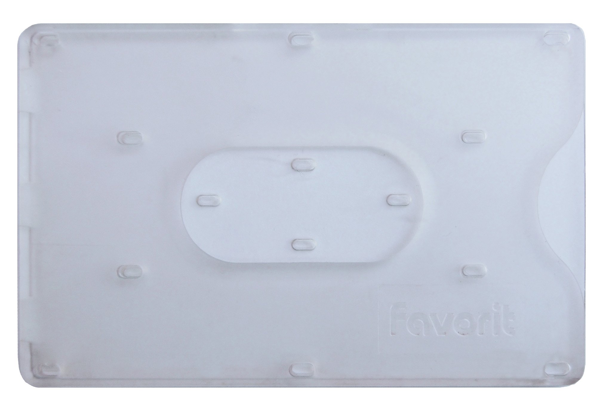 Favorit 100500080 Uchwyt na karty Twarde Wewnętrzna 8,5X5,4 cm Przezroczysty, Opakowanie 100 szt.