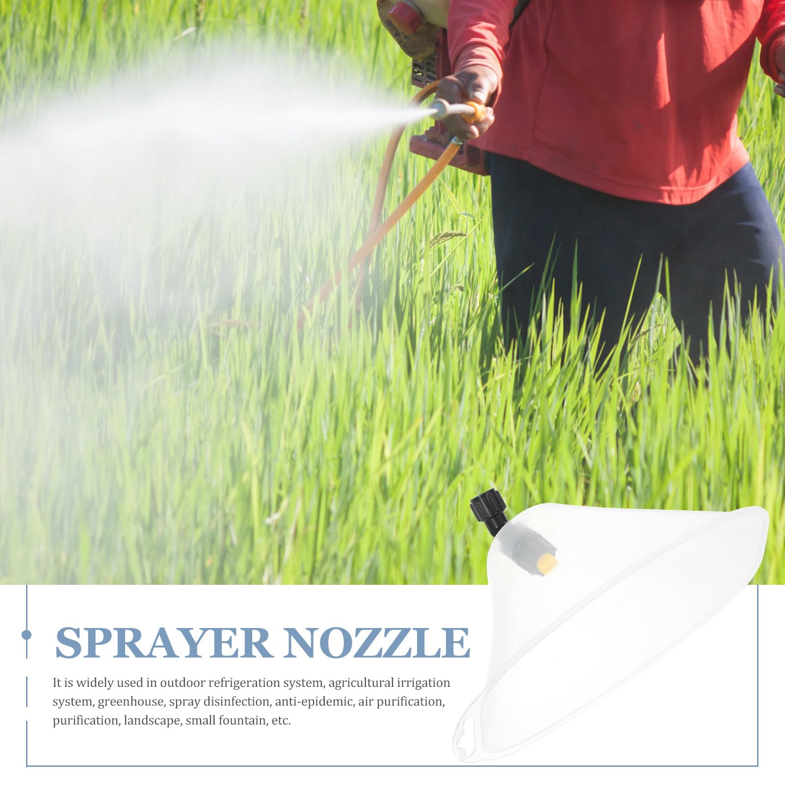 Boquilla Nebulizadora de Pulverización con Protector contra Viento, 2 Unidades, Tamaño Grande, Material Resistente, para Pulverizador Eléctrico Agrícola y Riego de Invernadero