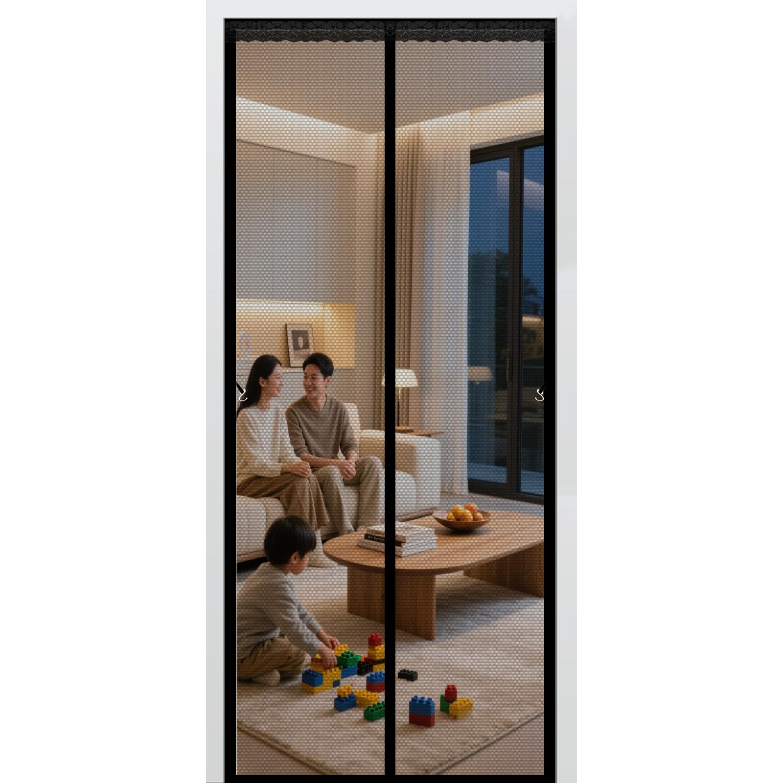 Moustiquaire porte 135x250 rideau moustiquaire aimantée pour porte-fenêtre
