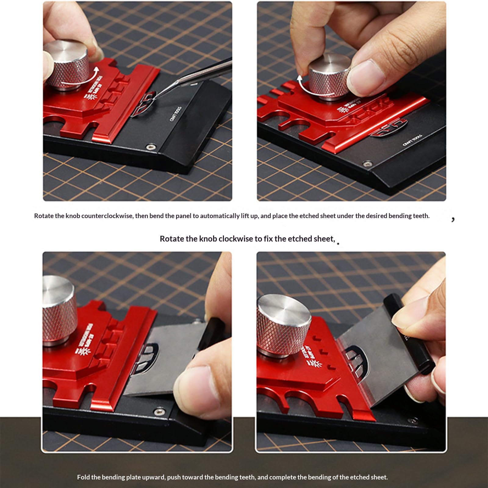 Zestaw imadeł do wytrawiania blachy z narzędziem do gięcia do precyzyjnych prac w modelarstwie z regulowanymi szczelinami, zestaw do gięcia modelarzy