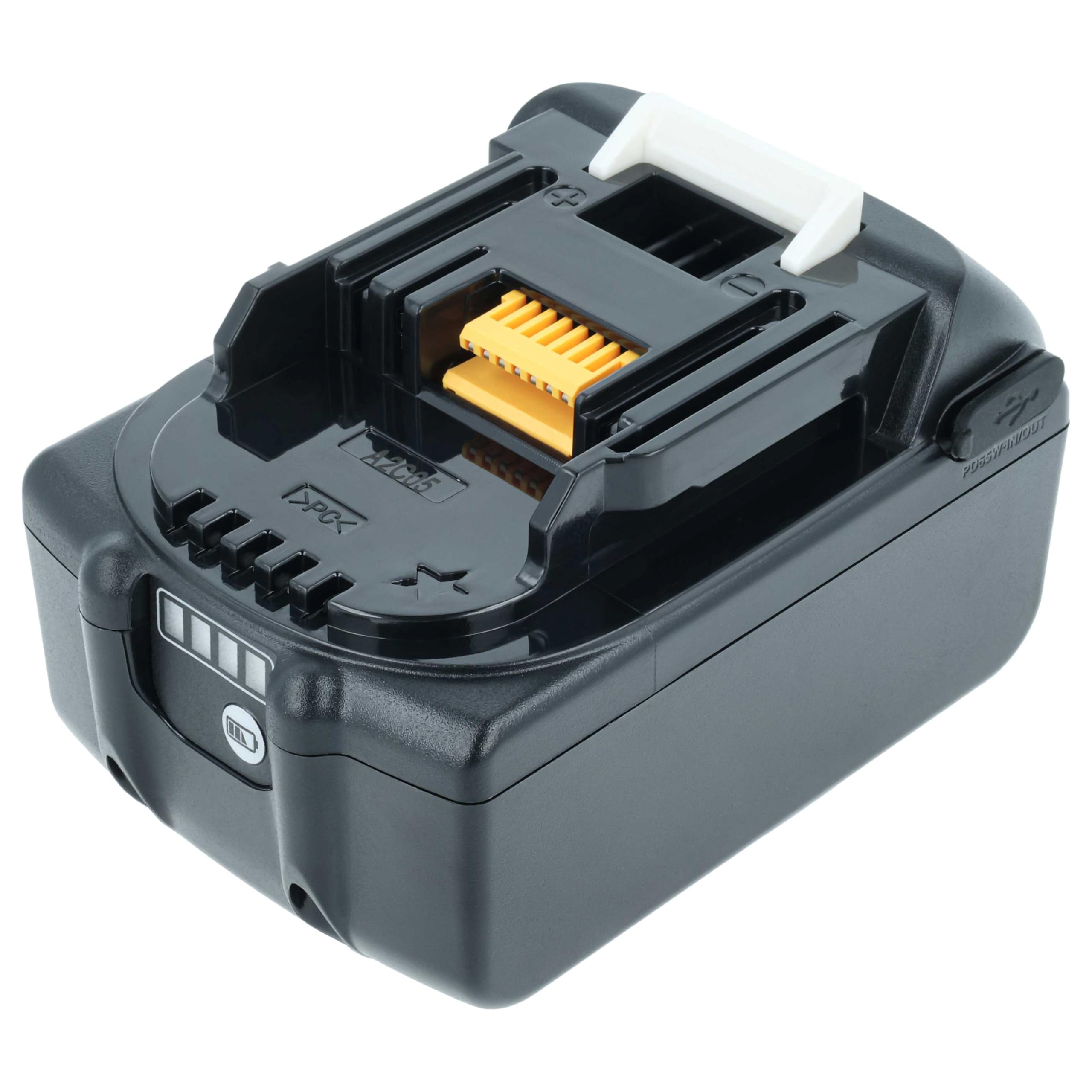 vhbw Akumulator kompatybilny z Makita 9V/3A, 3AH, 5V/3A, 12V/3A, 25A, 15V/3A, 18 V, 20 V/3 (4000 mAh, litowo-jonowy, 18 V), 1 x gniazdo USB-C