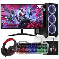Computador Gamer Pc Completo Intel Core i5 8GB SSD 512GB Kit Gamer RGB Com Headset Monitor 20" Strong Tech