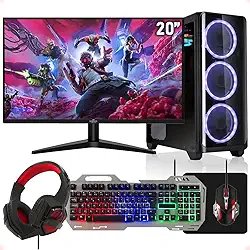 Computador Gamer Pc Completo Intel Core i5 8GB SSD 512GB Kit Gamer RGB Com Headset Monitor 20" Strong Tech
