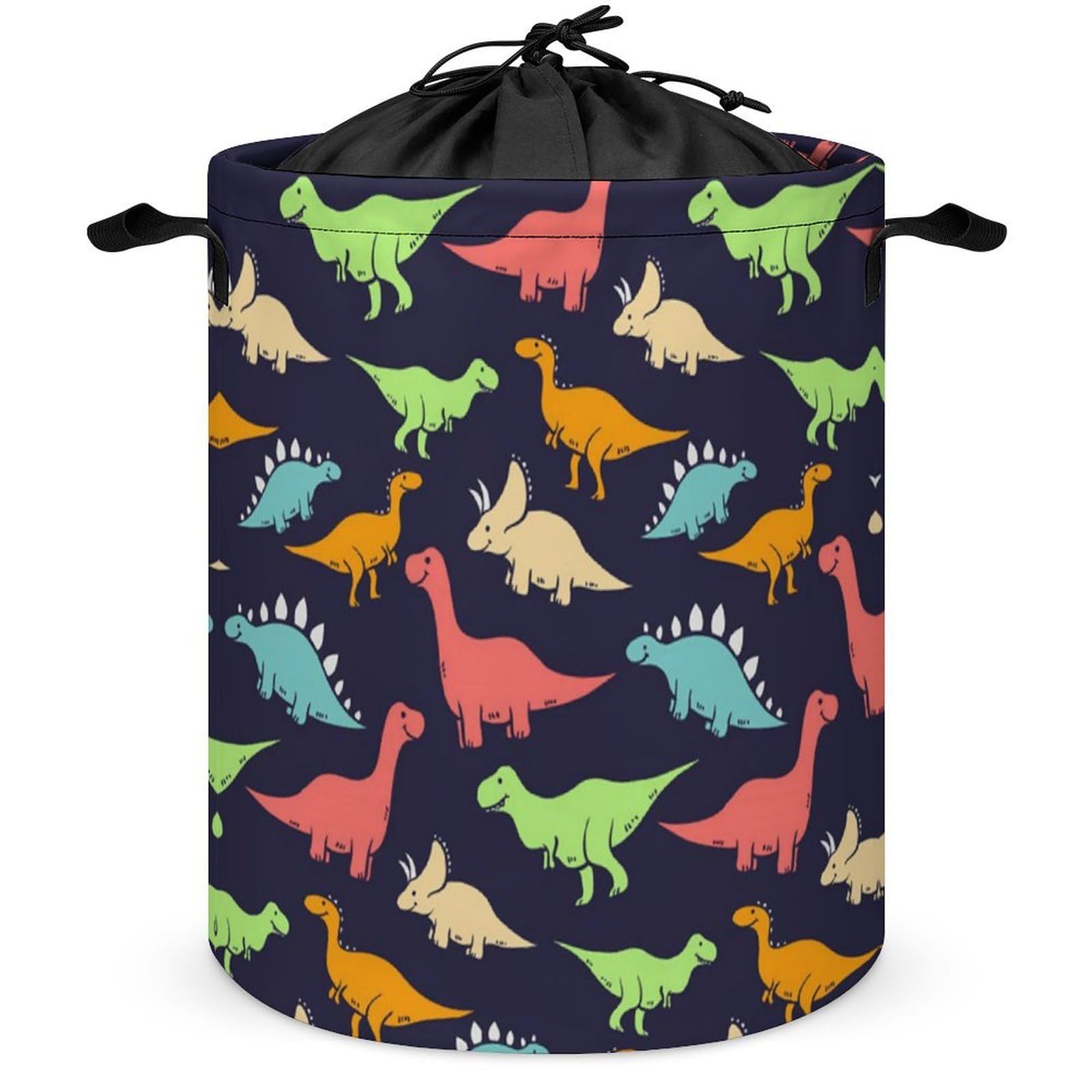 Qjjinxior Drawstring Laundry Hamper, Monster Dinosaur Laundry Basket, Washing Basket with Handle