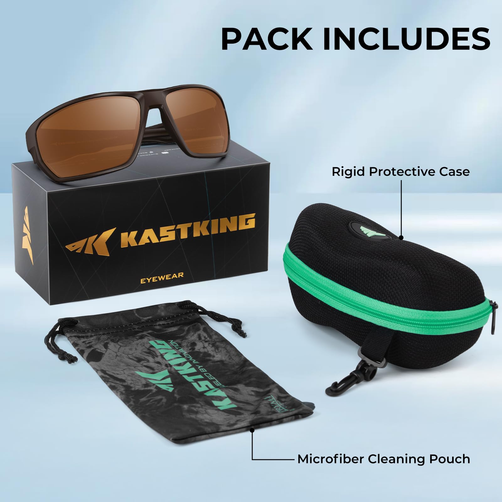 KastKing Merced - Occhiali da sole sportivi polarizzati galleggianti, con rivestimento protettivo PuriVex, montatura leggera TPX, unisex