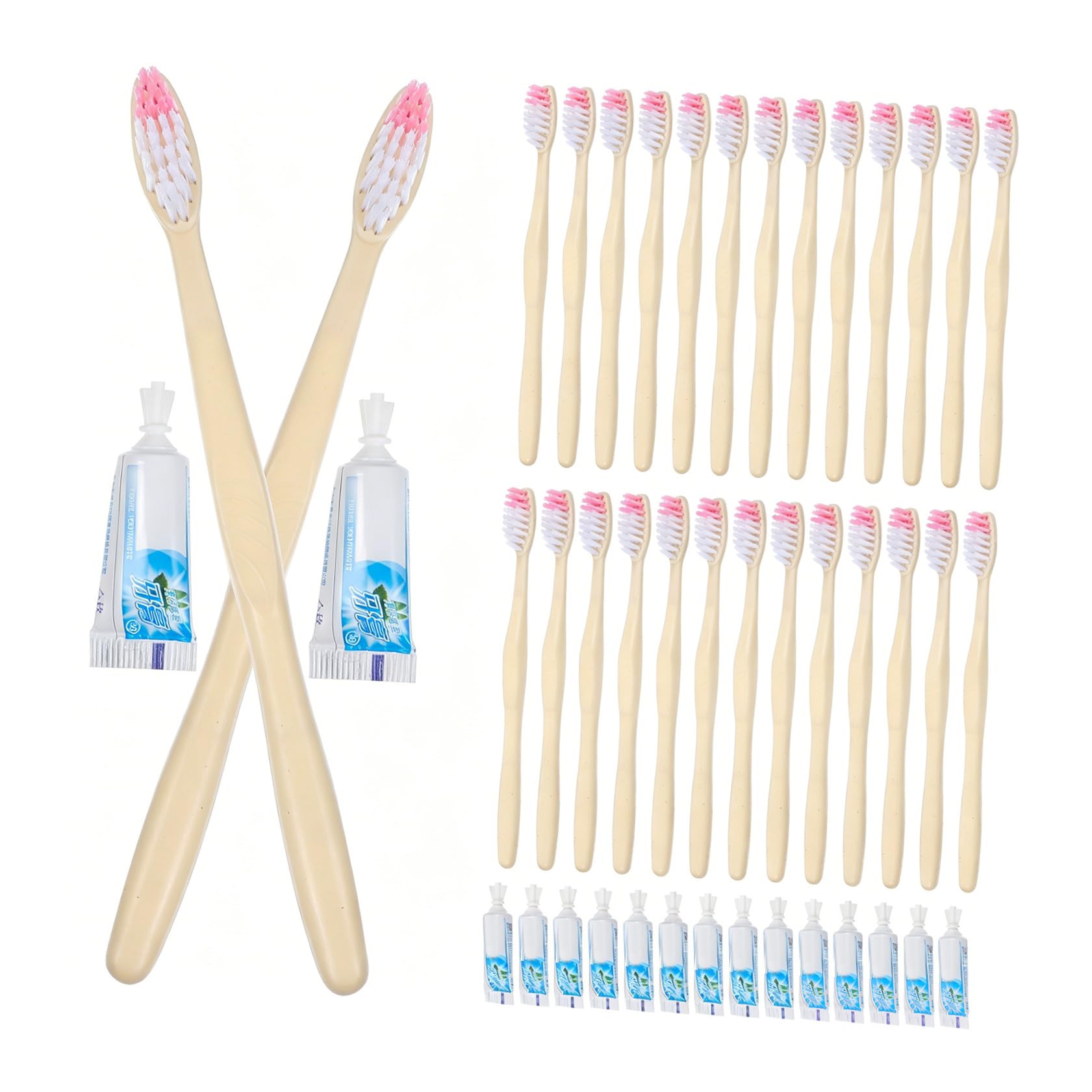 Set da 100 spazzolini da denti monouso confezionati singolarmente, spazzolino da viaggio compatto con dentifricio, pratico per campeggio e uso portatile