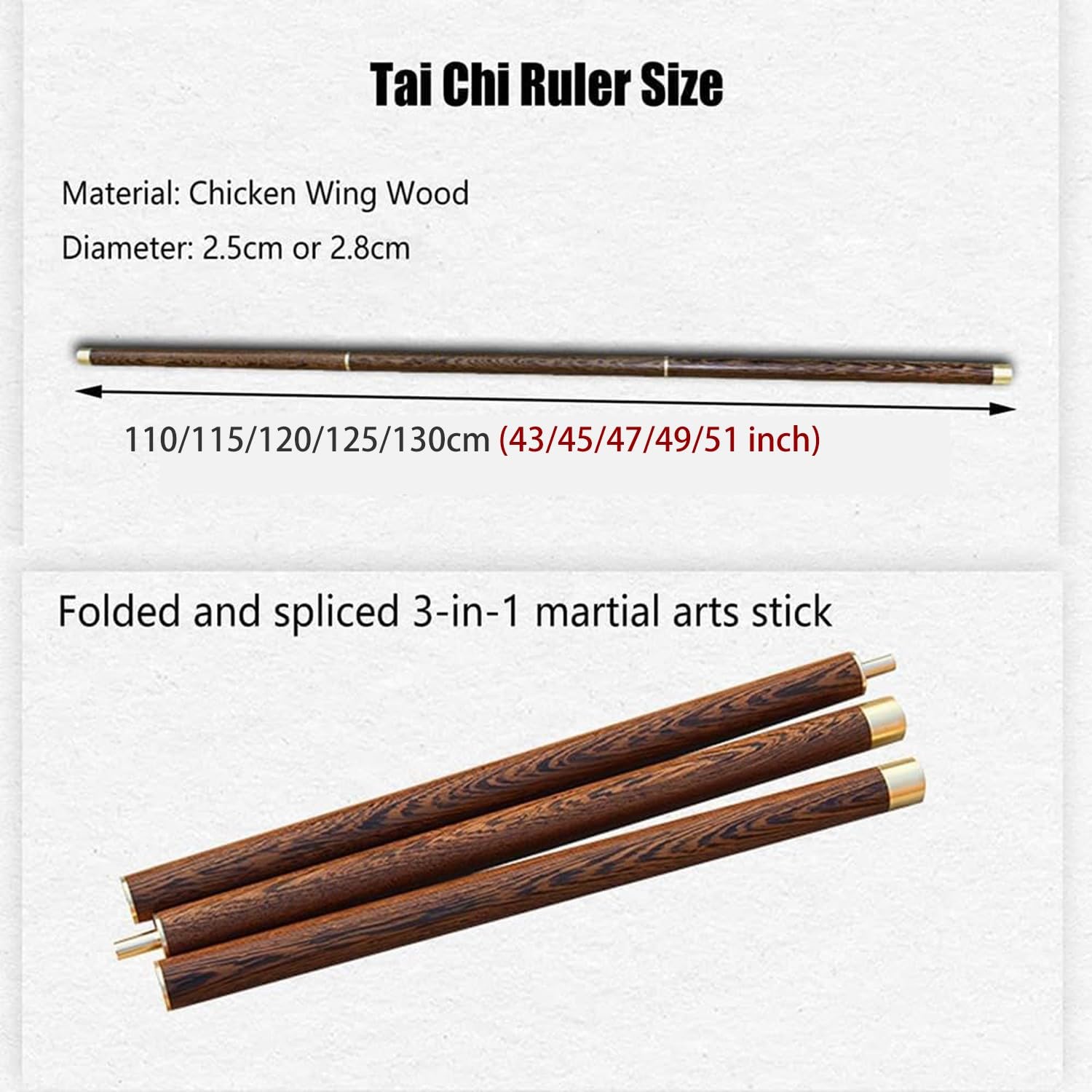 Tai Chi Qigong Lineal, Kampfkunst Tai Chi Stick, Massivholz Qigong Kung Fu Trainingsgerät Wushu Shaolin Qigong Tai Chi Stock Stab, Sportübungen Fitness Übungsstöcke Für Kampfsport