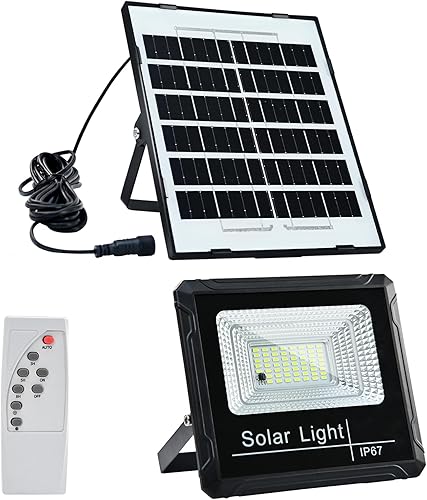 Luces solares impermeables para exteriores, reflectores de seguridad IP67, encendido y apagado automático, 6500 K luces solares exteriores con