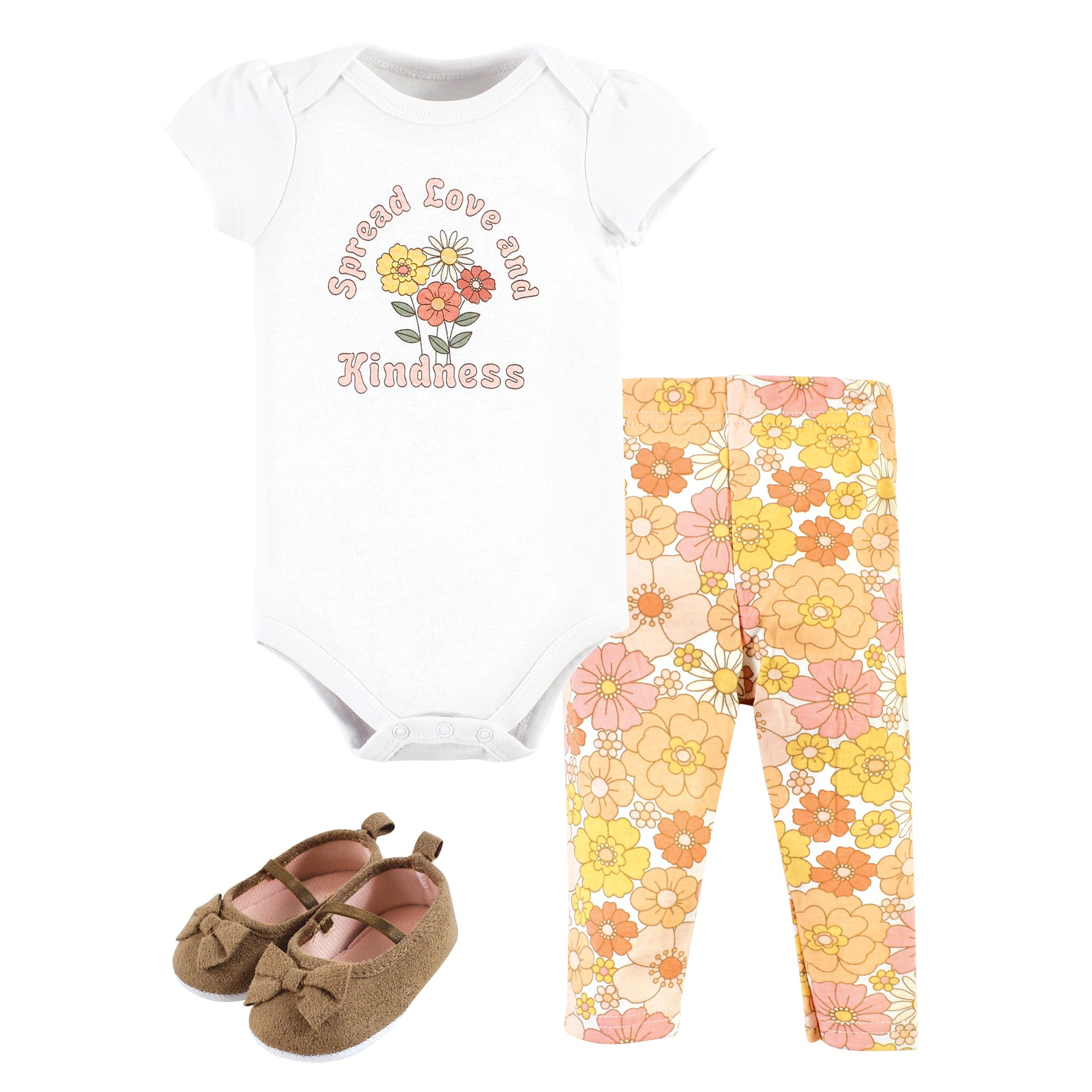 Hudson Baby Unisex Baby Cotton Bodysuit, Pant and Shoe Set