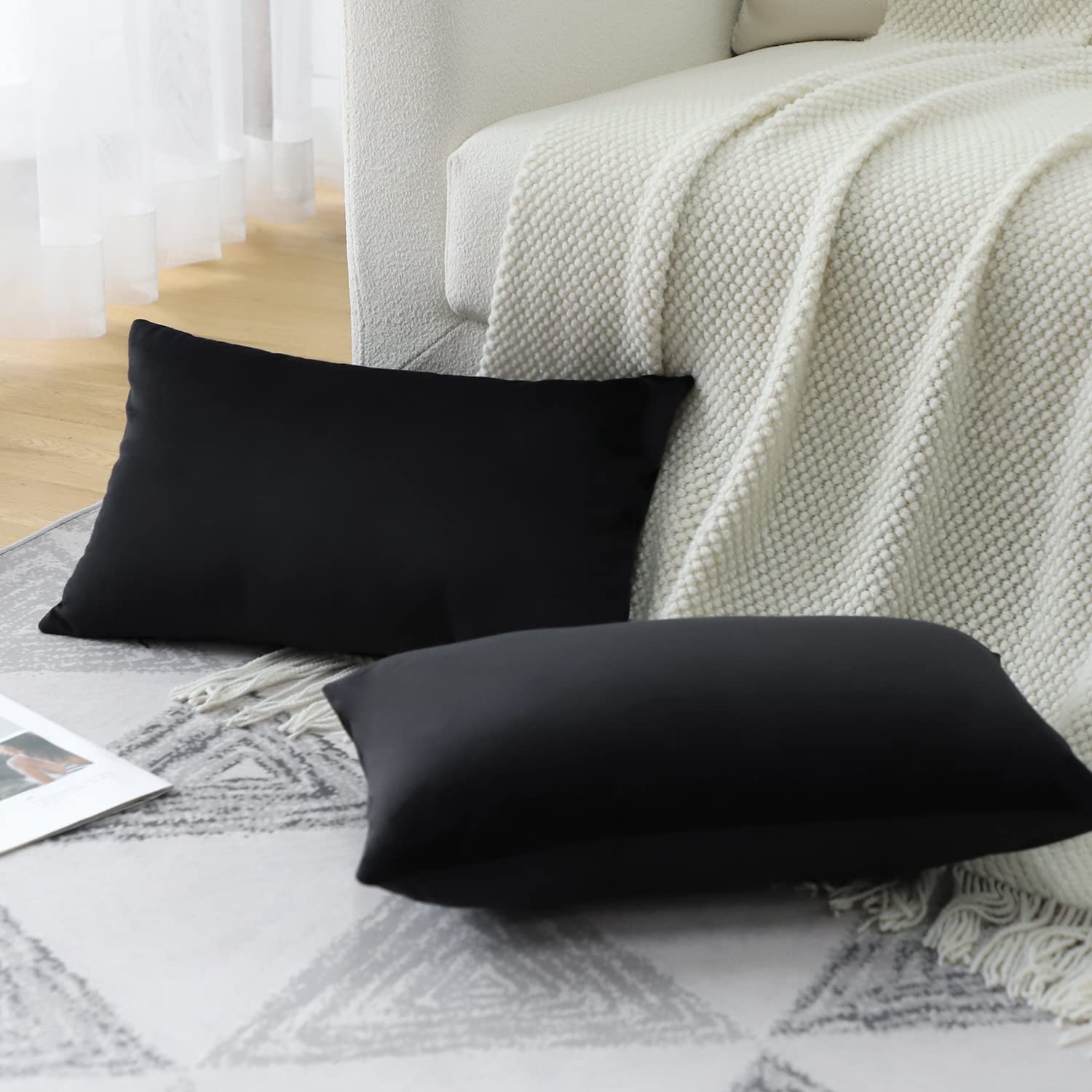 Federe Cuscini Velluto | Confezione 4 Pezzi | 45x45cm | Multicolore | Chiusura Cerniera Nascosta - Foto 9