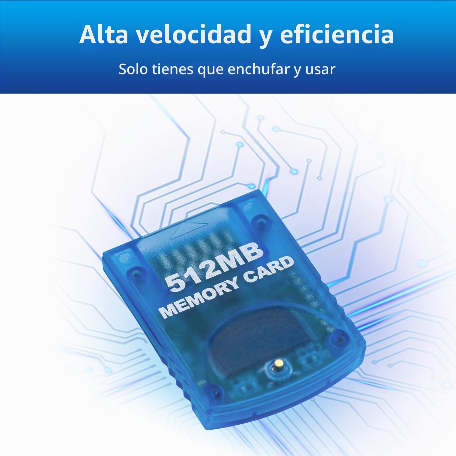 Tarjeta de Memoria de 512 MB (8192 Bloques) Compatible con la Consola Wii Game Cube NGC GC