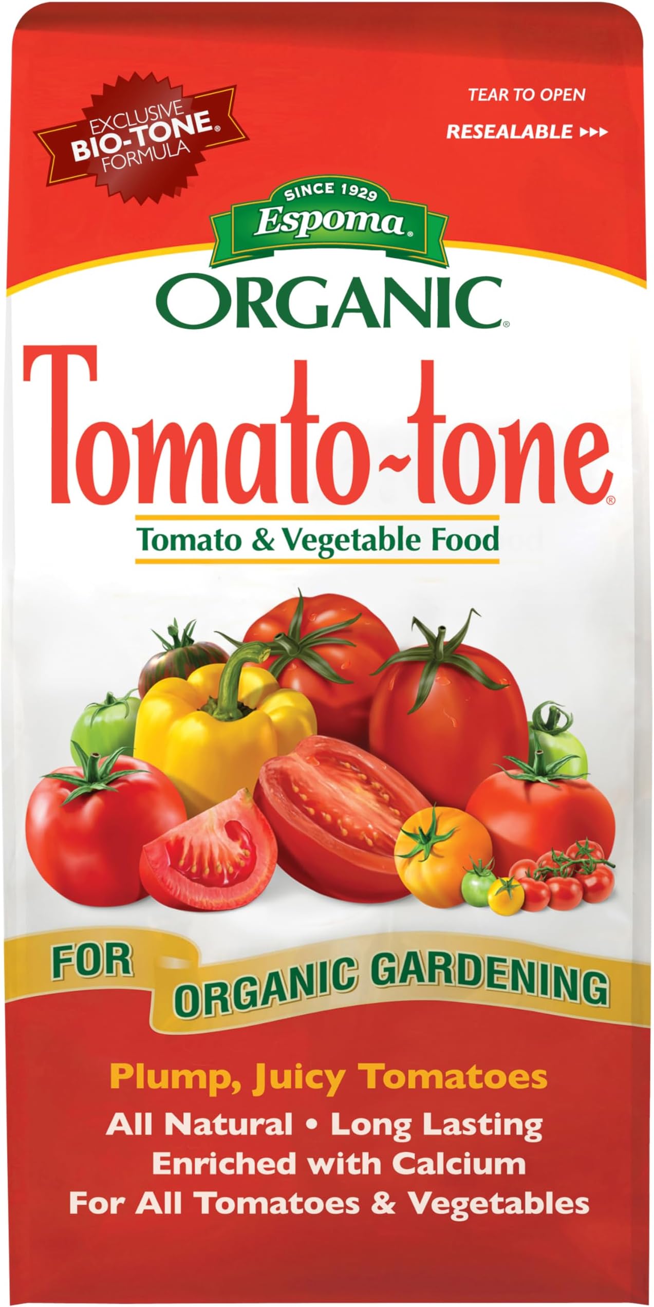 Organic Tomato-Tone 3-4-6 with 8% Calcium. Organic Fertilizer for All Types of Tomatoes and Vegetables. Promotes Flower and Fruit Production. 4 lb. Bag