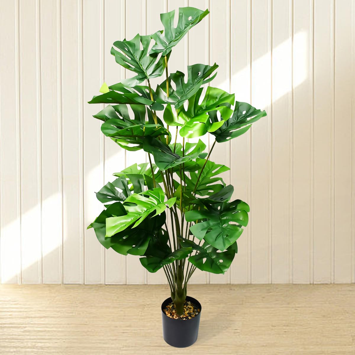 Monstera Tropic Palma Artificiali,Piante Finte da Interno 71cm,Tropicale Palma Finta con Vaso,Albero di Monstera Falso in Vaso per Casa, Ufficio, Giardino, Soggiorno