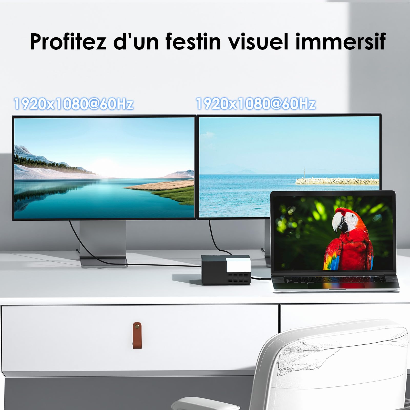 WAVLINK Station d'accueil USB-C Double écran 2 HDMI, avec Double HDMI, entrée PD 130 W, 4 Ports USB-A, Gigabit Ethernet, Audio, Compatible avec Mac/Dell/HP/Lenovo, etc.