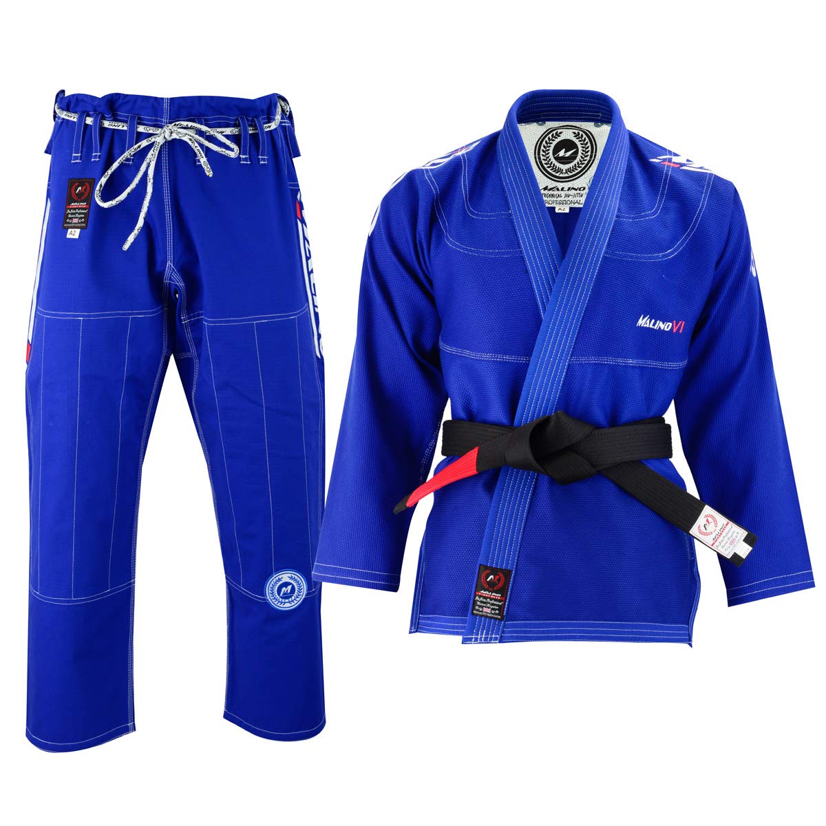 Malino Traje Profesional brasileño de jiu Jitsu, Kimono, BJJ gi, Uniforme, Tejido de Perla Algodón 550Gsm, Pantalones 10 oz Ripstop