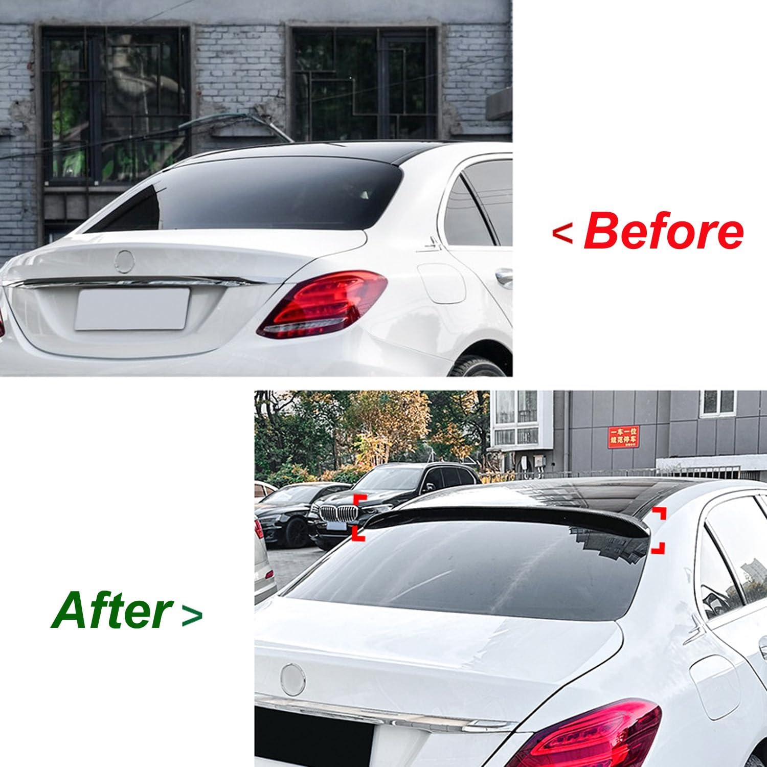 Auto Roof Spoiler,Car Rear Trunk Spoiler,Top Tail Spoiler Wing for C Class W205 2015-2021 C200 C260 C43 C63 AMG,Carbon Fiber Pattern