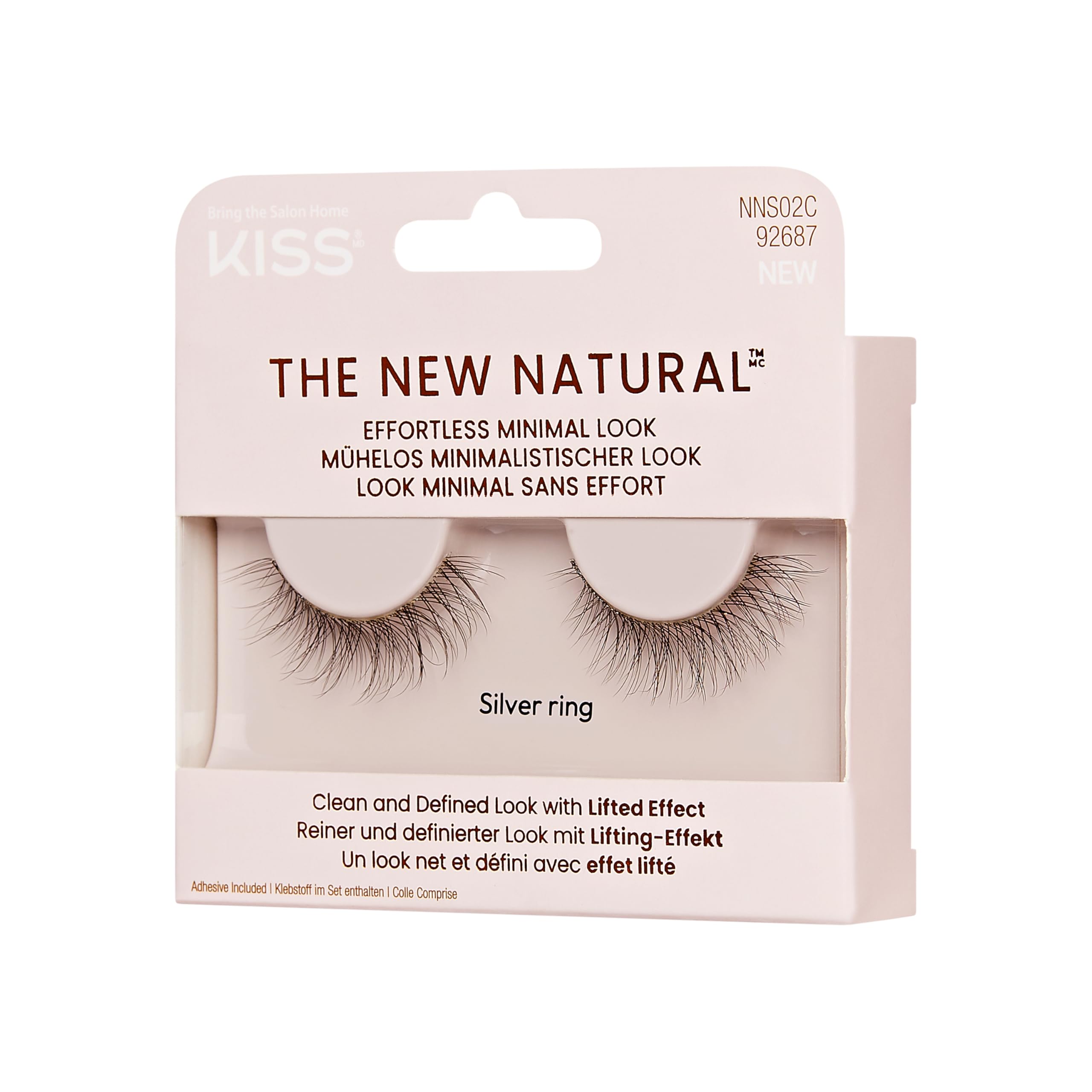 KISS sztuczne rzęsy THE NEW NATURAL - Silver Ring, 1 para rzęs, 1 klej