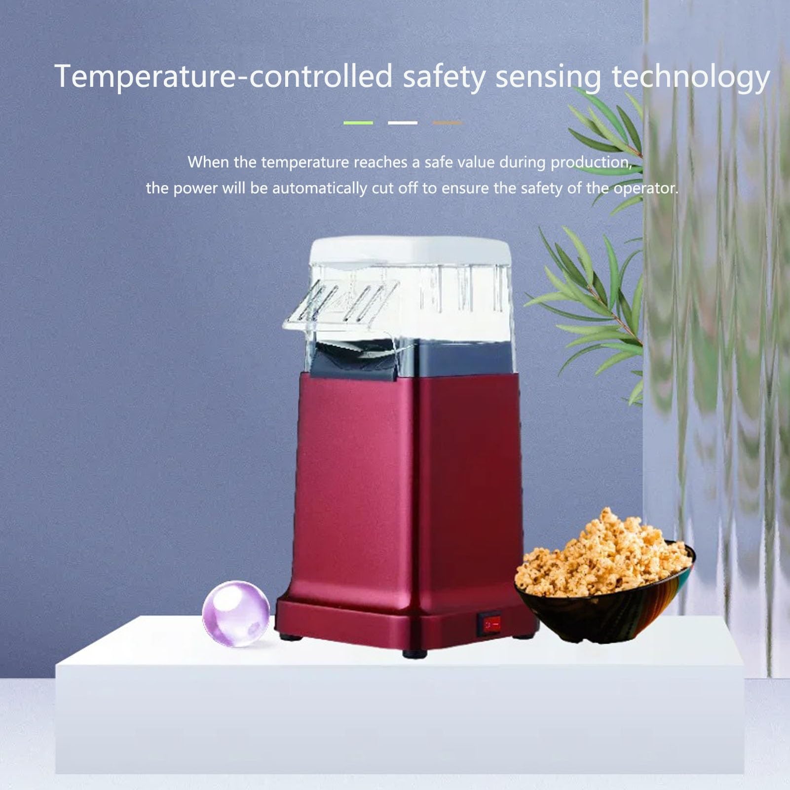 Hot Mini Popcorn Popcorn Popper do domu Elektryczny ekspres do popcornu Wysoka stawka Popping Zdrowy bezolejowy popcorn świetny do organizowania imprez w domu i oglądania filmów z rodziną (biały)