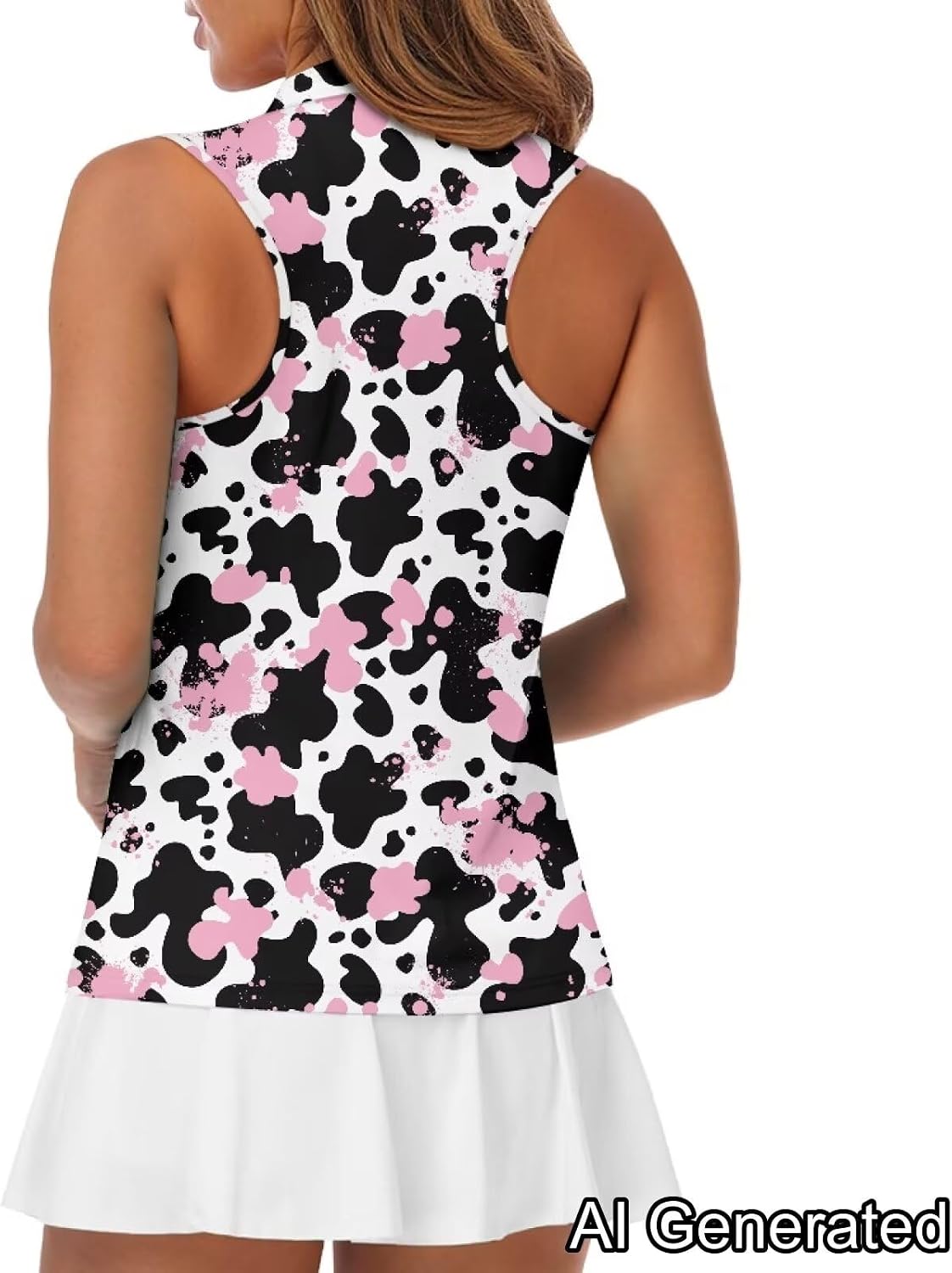 Womens Sleeveless Golf Shirts Zip Up V Neck Workout Tank Tops Quick Dry Lightweight Athletic Tops