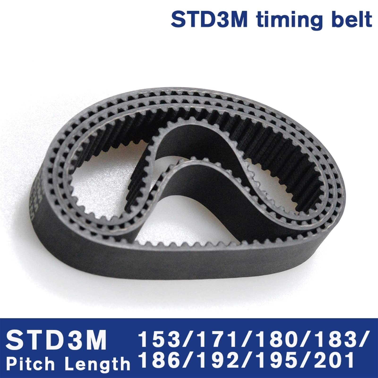 Zkenshan-3D Printer Timing Belt S3M Rear Front Belt Pack 153/171/180/183/186/192/195/201mm 1:10 RC Car Drift On Road? Synchronous Belts (Length : 153-S3M-Teeth 51, Width : Width 15mm)