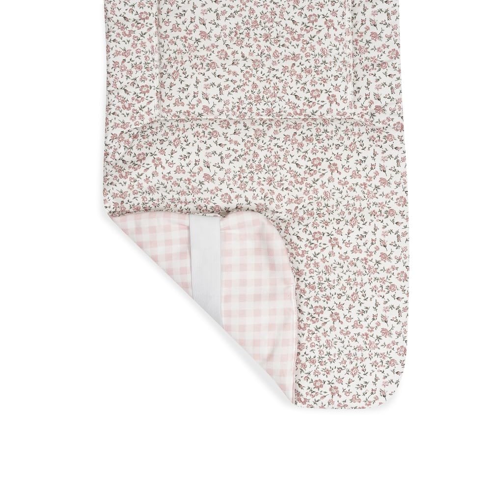 COLCHONETA DON ALGODÓN REVERSIBLE VICHY FLORES ROSA