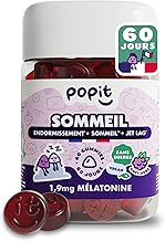 POP IT Mélatonine 1,9mg - 60 Gummies Sommeil Adulte - Cure de 2 Mois - Sans Sucres, Vegan, Goût Mûre - Endormissement Rapide - Gommes Mélatonine Fort - Mélatonine Gummies - Fabriqué en France