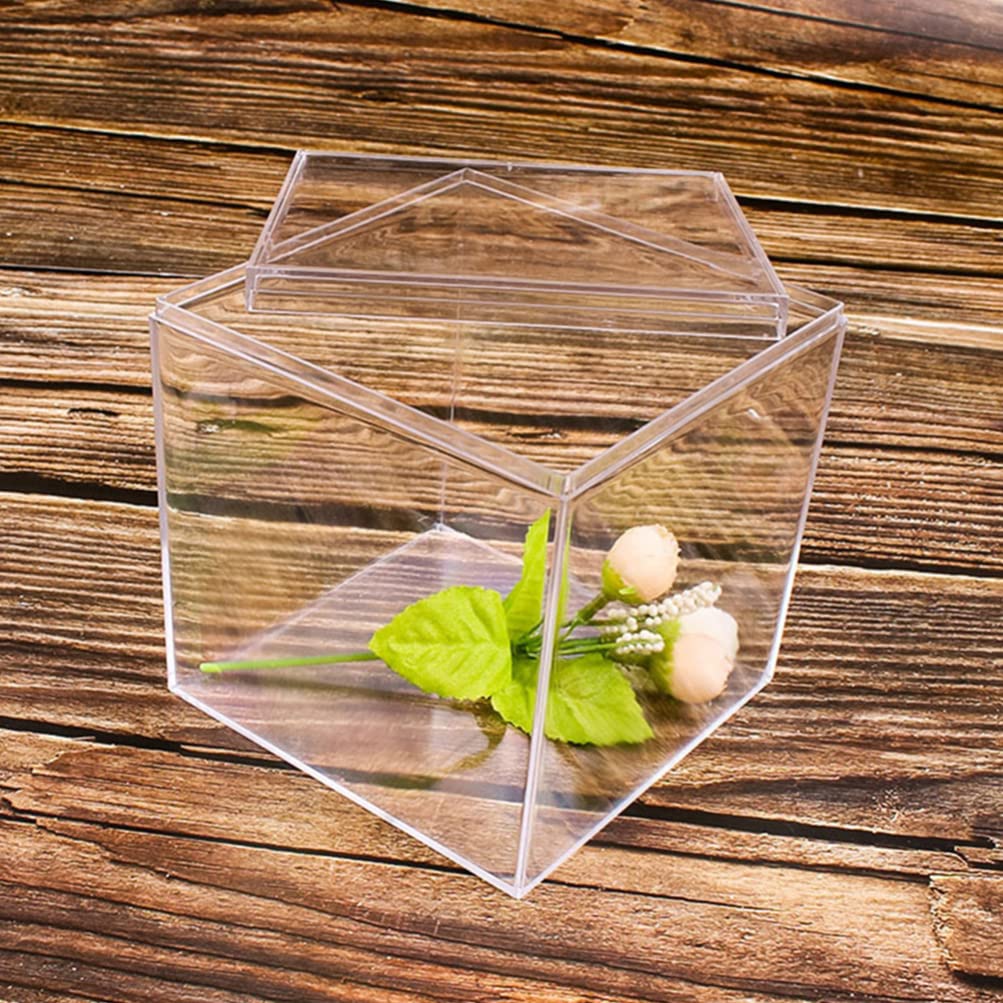 Amazon｜蓋付きミニアクリルボックス：9ピース6cmの小さな澄んだ