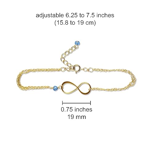 Miniatura 10 de Rose Gold Birthstone Infinity Charm Bracelet - Peridot, Gold Fill, Vermeil - Handmade August Birthday Gift for Her