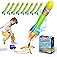 JJRAP Rocket Launcher for Kids, Outdoor Games Toys, 8 Foam Air Rockets, Launch up to 100+ft, with Stomp Launch Pad, Birthday