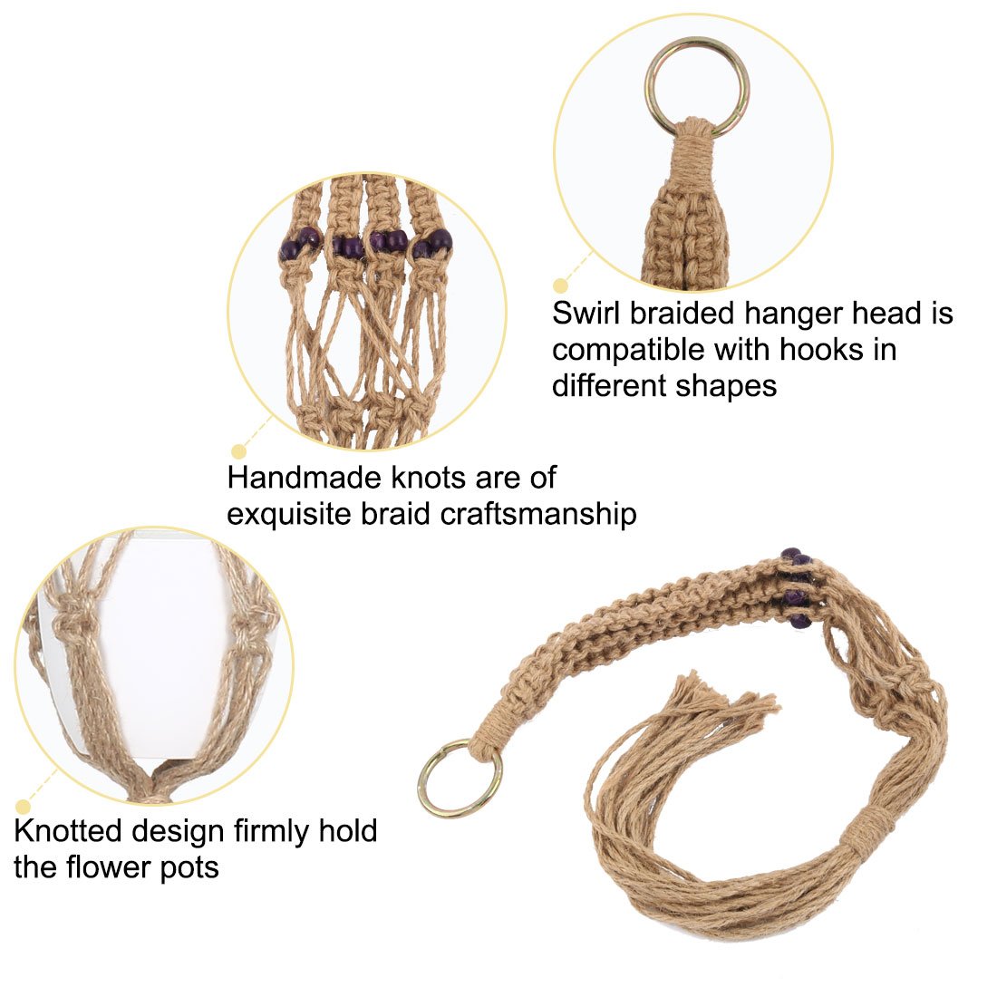 Sourcing Map Indoor Extérieur Macrame Fait Main Bricolage