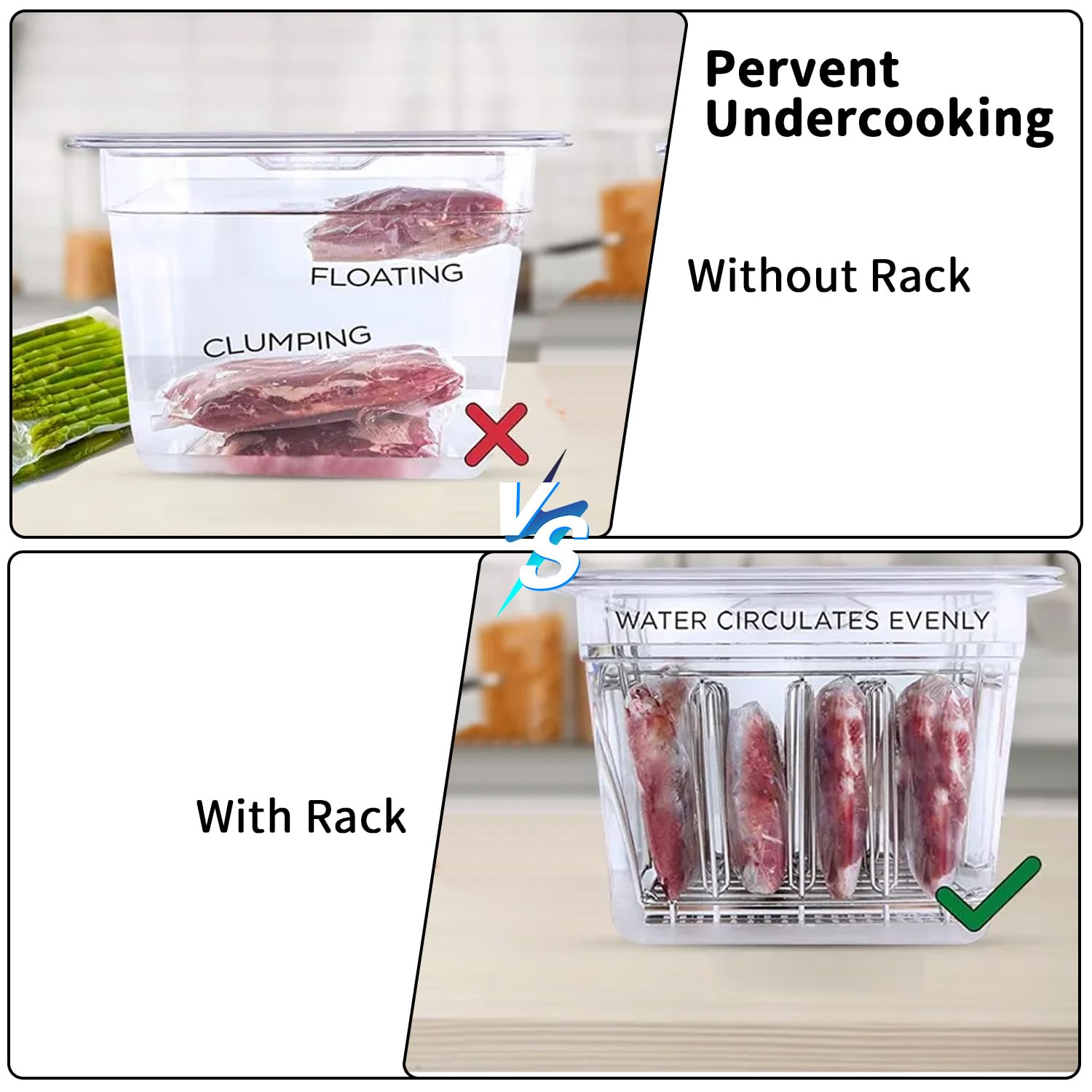 Sous Vide Behälter -11L mit Deckel und Rack für Sous Vide Stick Garer Mehrere Marken, Multifunktionaler Transparenter Behälter(Frei von BPA)